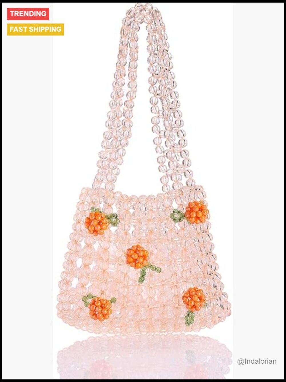Transparent Flower Beaded Acrylic Shoulderbag Evening Bag For Wedding Party